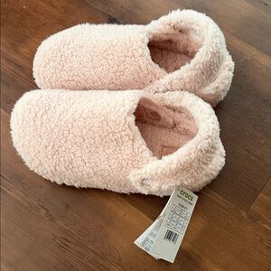 CROCS Soft Pink Fleece Slippers